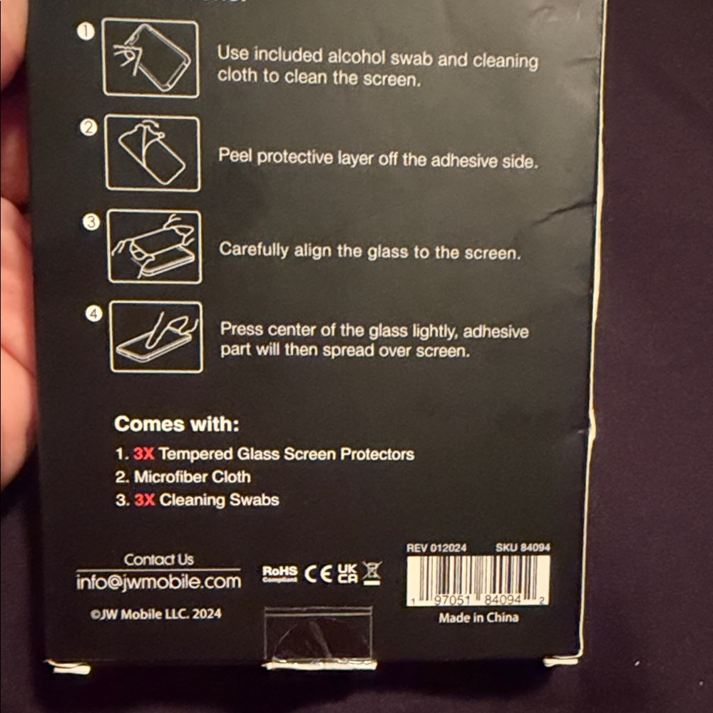 Tempered Glass Screen Protector for iPhone 14 Plus / 12 & 13 Pro Max /  (3 Pack) - Picture 7 of 7
